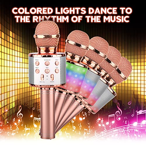 Image of ShinePick Wireless Karaoke Microphone, Portable Bluetooth Karaoke Microphone with LED Light for Kids /Adults Singing (Q78)