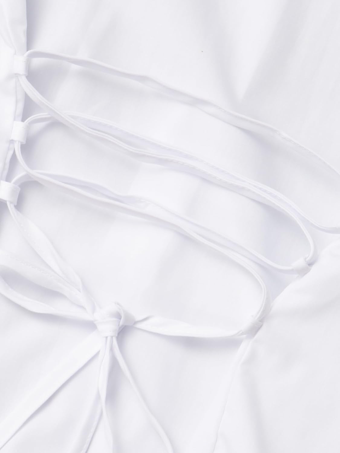 Women's Button Down Shirt with Back Lace-Up Detail and Cinched Waist Blouse Tops, Stylish Office & Casual Shirt - Image 5