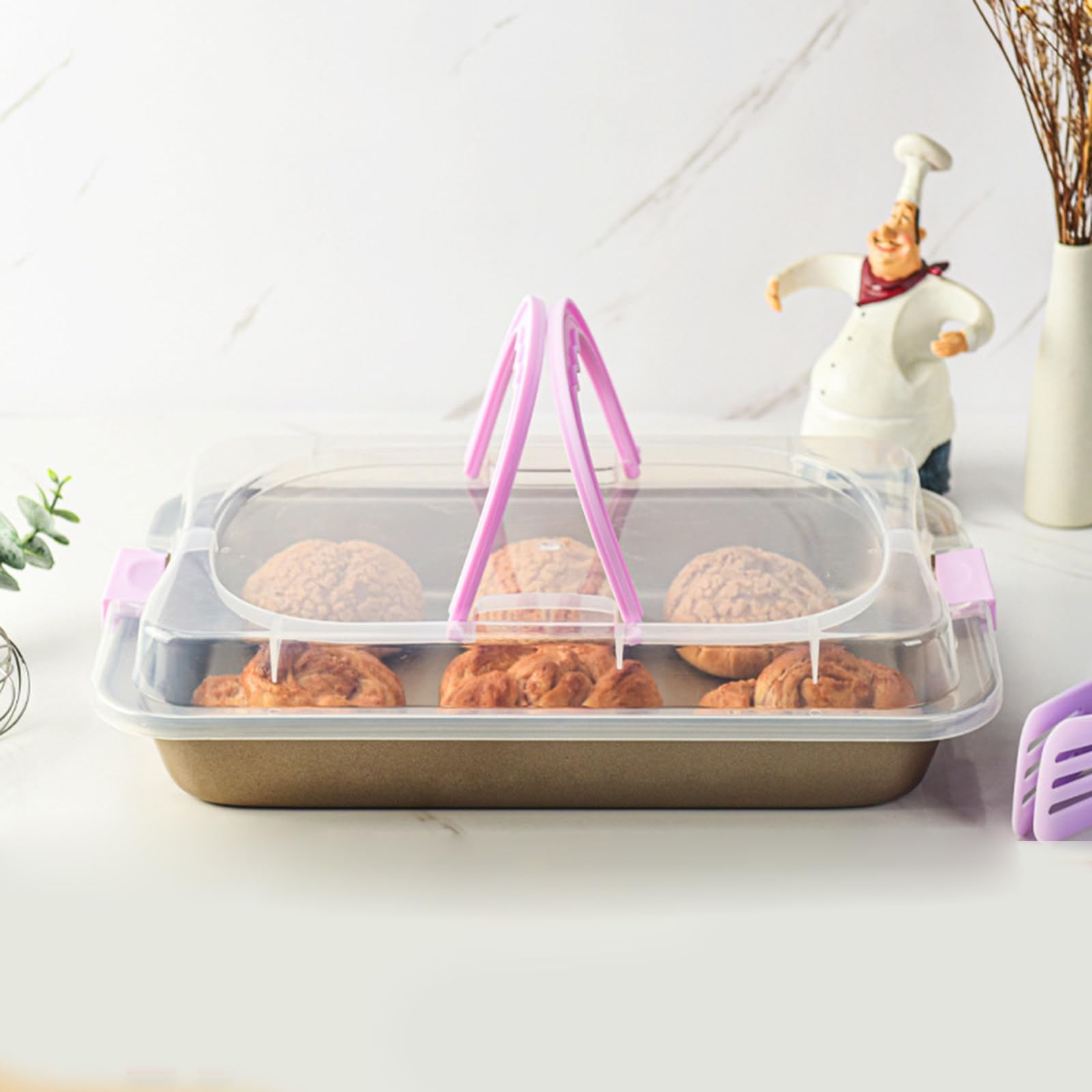 Bandeja Rectangular para Hornear Pasteles, Bandeja para Hornear con Revestimiento Antiadherente, Bandeja para Asar con y para Horno Tostador, Bandeja para Hornear