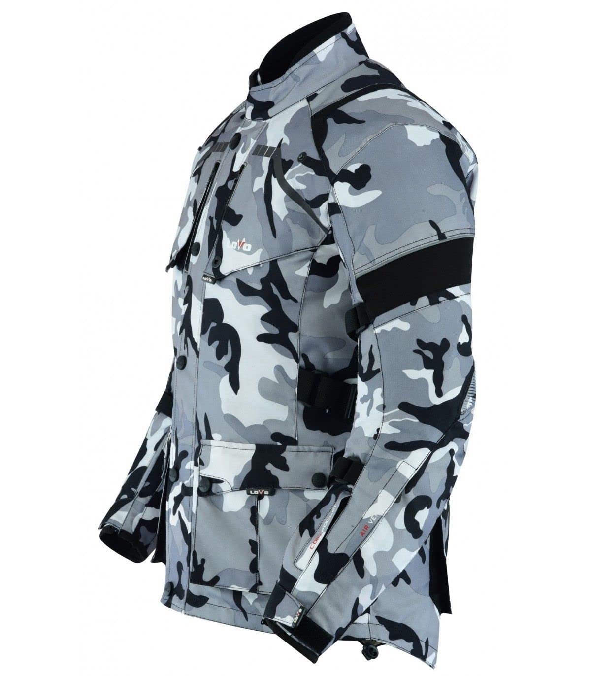 LOVO - Chaqueta Moto Hombre 4 Estaciones 3/4 - Cazadora Moto Hombre Impermeable y Transpirable Ideal para Todas las Estaciones - Ropa Moto Verano e Invierno - Alta Protección y Longitud 3/4