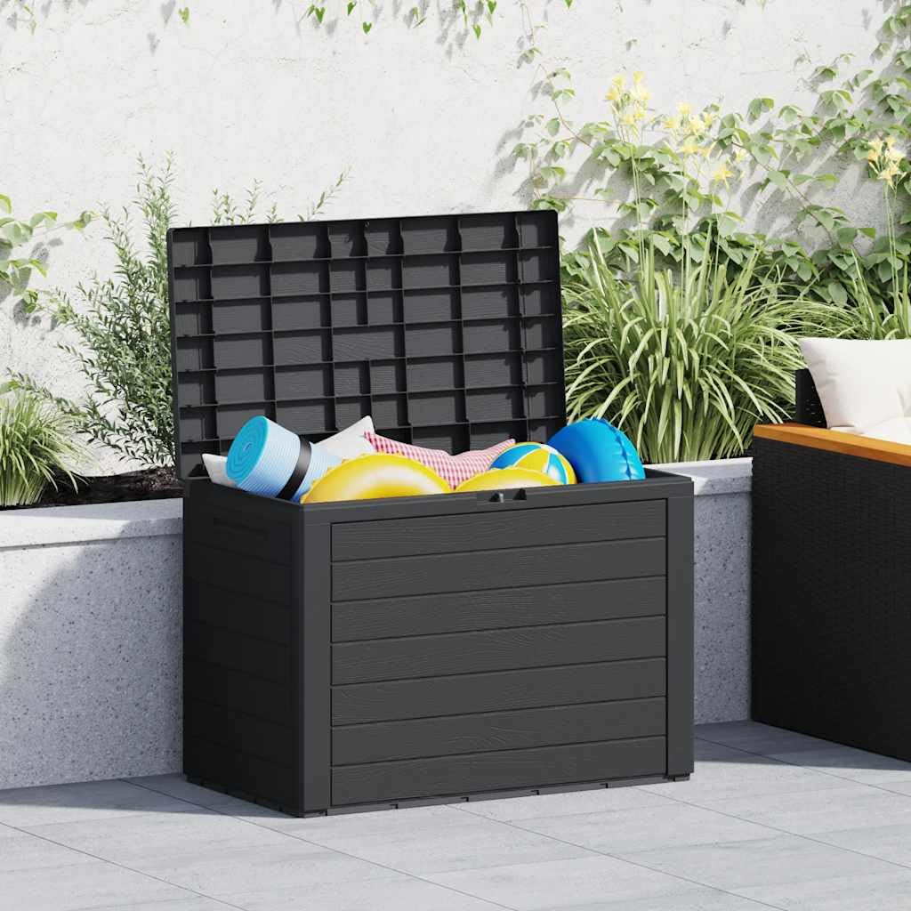 Cassapanca da giardino antracite 78 x 44 x 55 cm, robusta scatola in plastica per cuscini, cuscini e coperte, ideale per giardino e terrazza