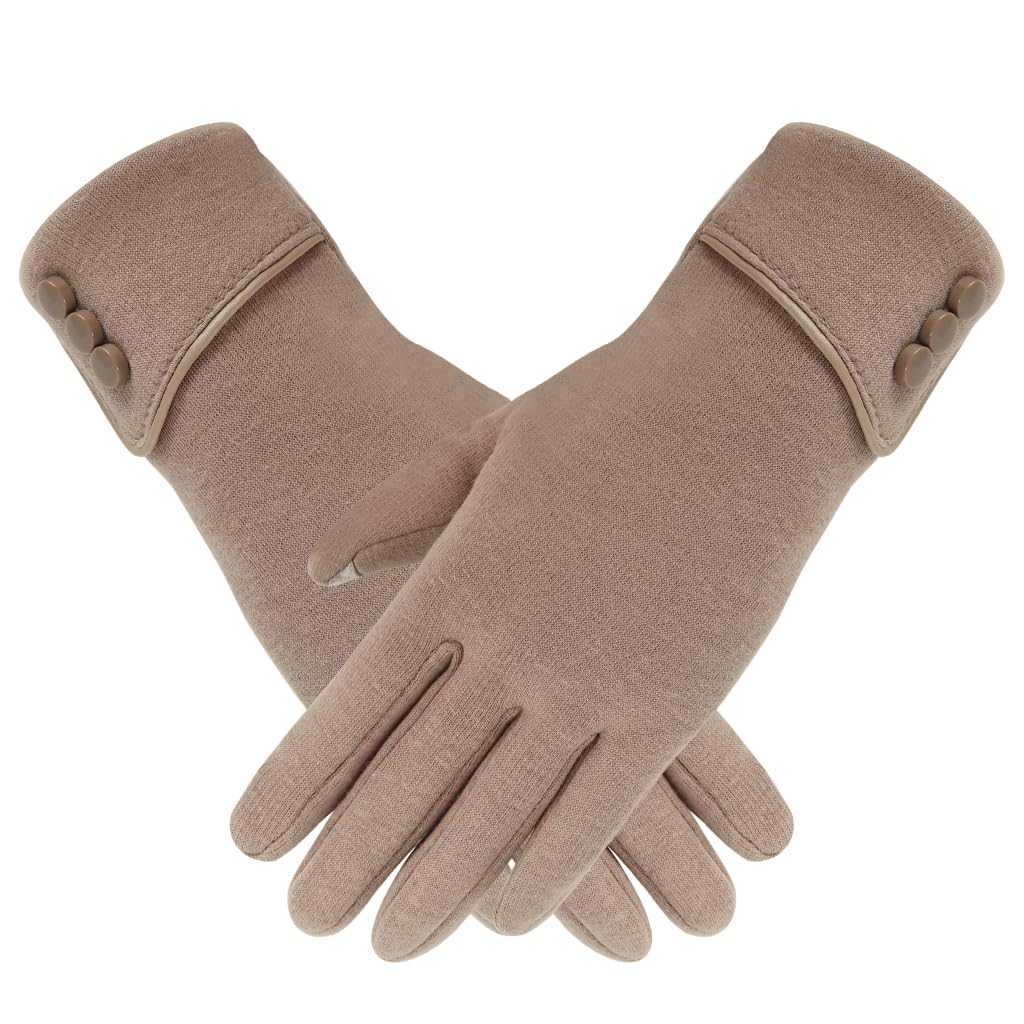 1pair Womens Winter Gloves Fleece Lined