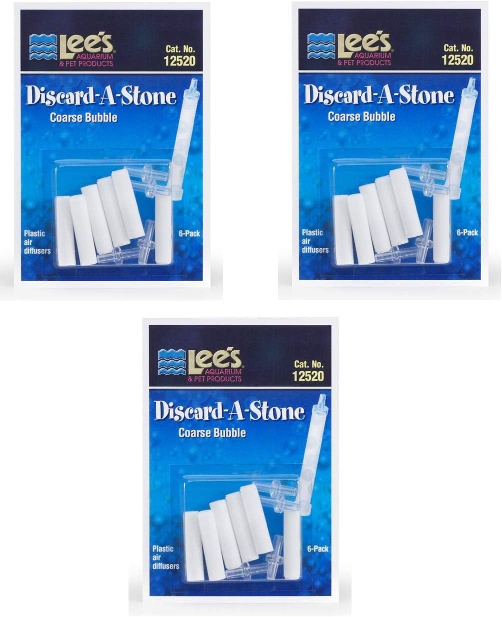 Lee's Aquarium 18 Pack of Discard-A-Stone Plastic Air Diffusers, Coarse Bubble18