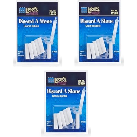 Lee's Aquarium 18 Pack of Discard-A-Stone Plastic Air Diffusers, Coarse Bubble