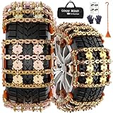 Snow Chains for Car SUV Pickup Trucks, Adjustable Portable Universal Emergency...