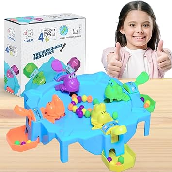 Storio Hungry Frog Indoor Board Game | Multiplayer Puzzle Toy for Kids | Gift | 4 Players - image, photos