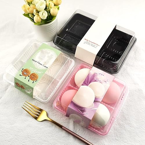 Miniatura 3 de 50 juegos de recipientes desechables para pasteles de alimentos con tapas transparentes, cajas de embalaje de pastelería, caja para llevar, 4 cajas