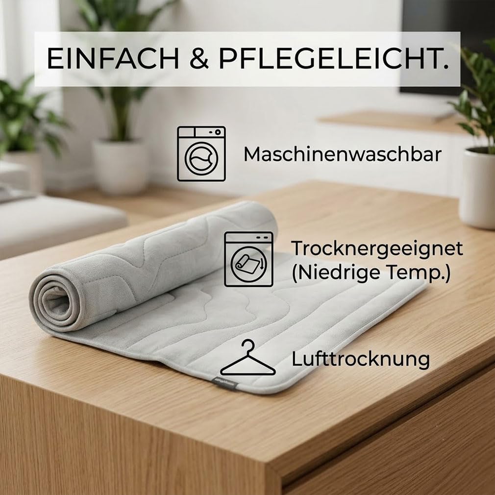 Generisch PfotenChill Kühlmatte Hund Waschbar - Physische Eisseide Hundedecke für Sommer, Auto & Körbe | Softes Kühlpad Ohne Gel | Leichte Atmungsaktive Hundekissen Sommerdecke (L,Hellgrün)