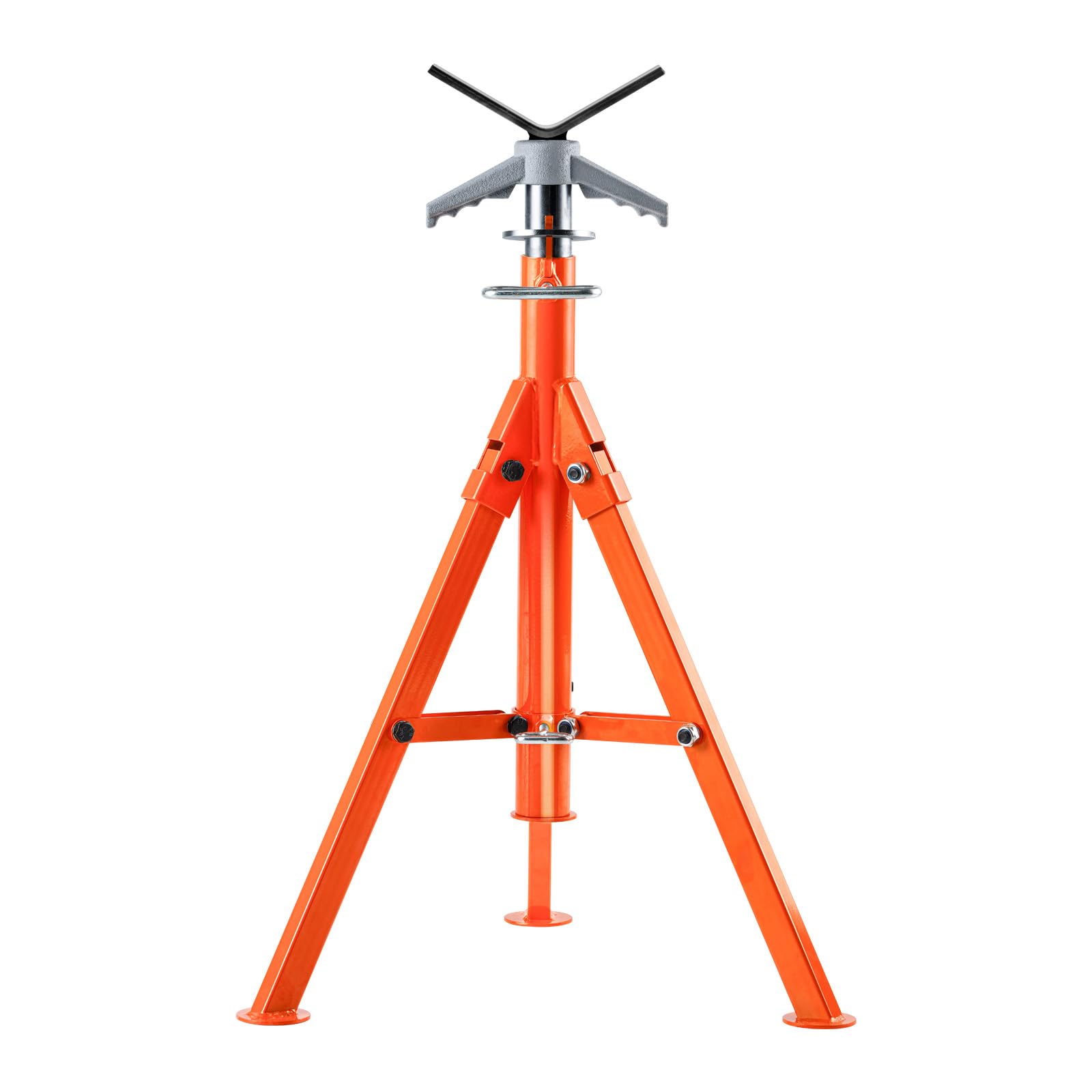 VEVOR Cavalletto per Tubi, Cavalletti per Tubi da 2500LBS, con Testa a V Regolabile in Altezza da 27,2"-52", Design Pieghevole in Acciaio 45# Tubi 1/2-12 Pollici