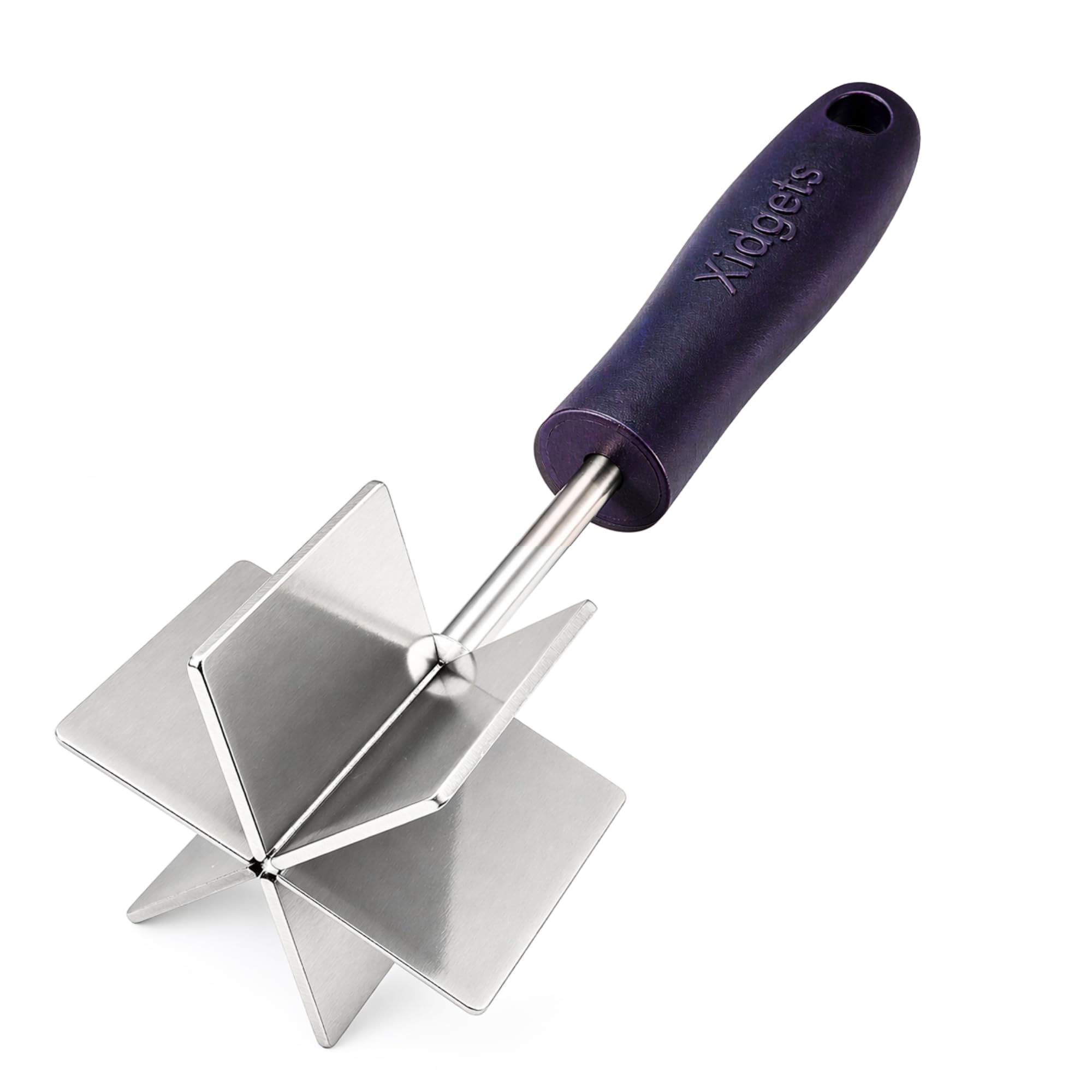 Stainless Steel Meat Chopper and Meat Masher - 6 Blade Ground Beef Masher Tool, Heat Resistant, Dishwasher Safe