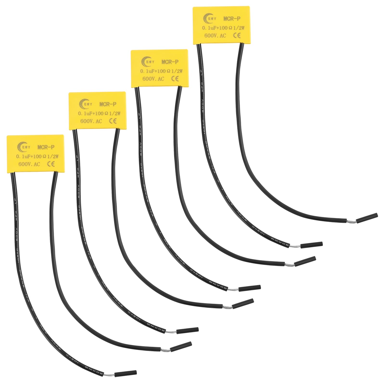 4X Condensatori filtri di messa a terra, condensatore di soppressione dell'arco RC condensatore 0,1 UF 100 Ohm 1/2W 600 VAC, resistenza condensatore 600VAC, adatto per macchine utensili, contattori