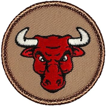 Red Bull Patrol Patch - 2" Diameter Round Embroidered Patch Sew-on