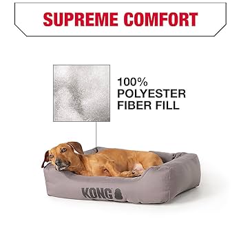 Amazon | KONG Bolster Cuddler 犬用ベッド (グレー) | Kong