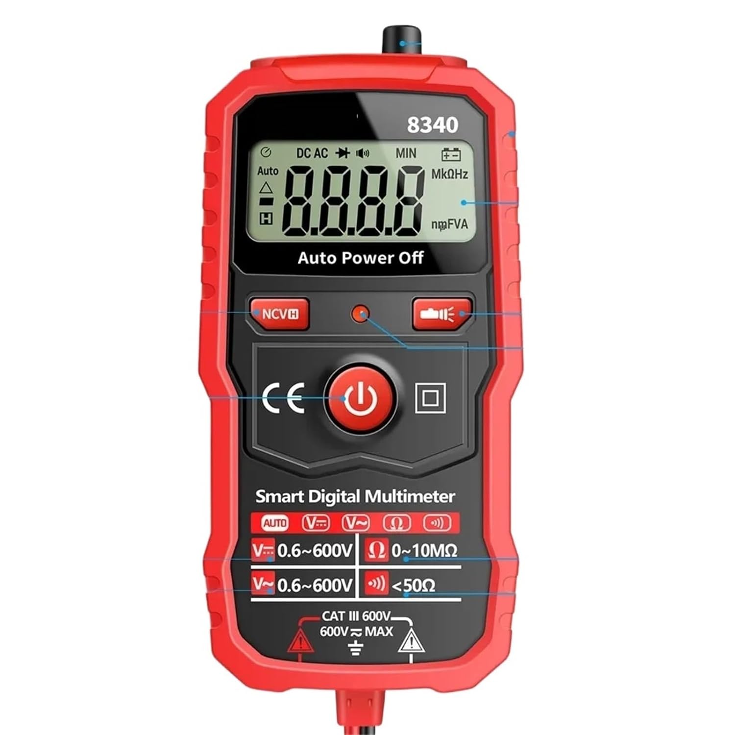 Mini Digital multimeter 1999 Counts 400V AC/DC Voltmeter Circuit Test Zero FireWire Auto Tester Handheld multimetre