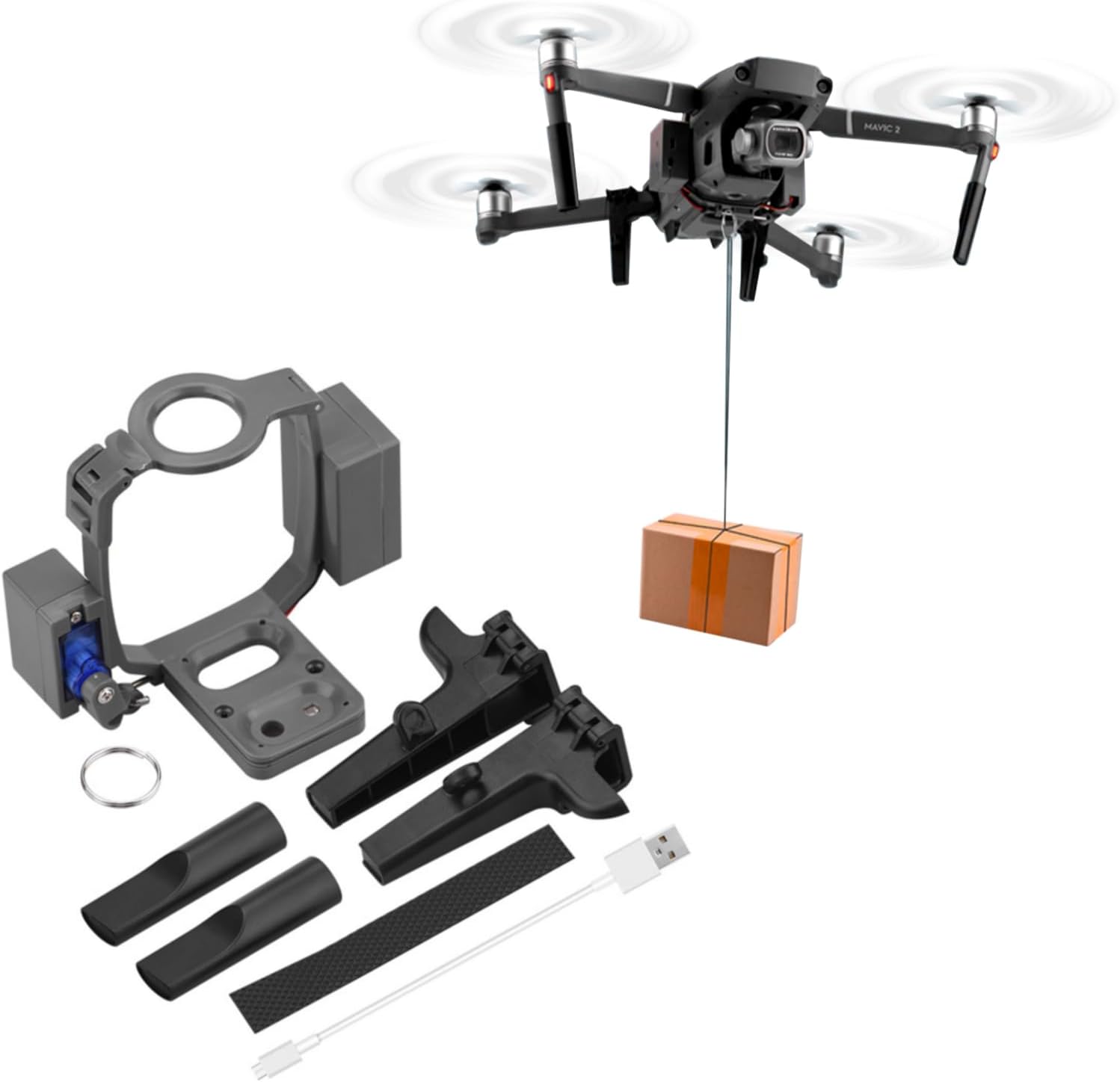 XBERSTAR Drone Remote Thrower for DJI Mavic 2/Mavic 2 Pro Drone Airdrop Device Dropper Thrower for DJI Mavic 2/Mavic 2 Pro Drone Accessories