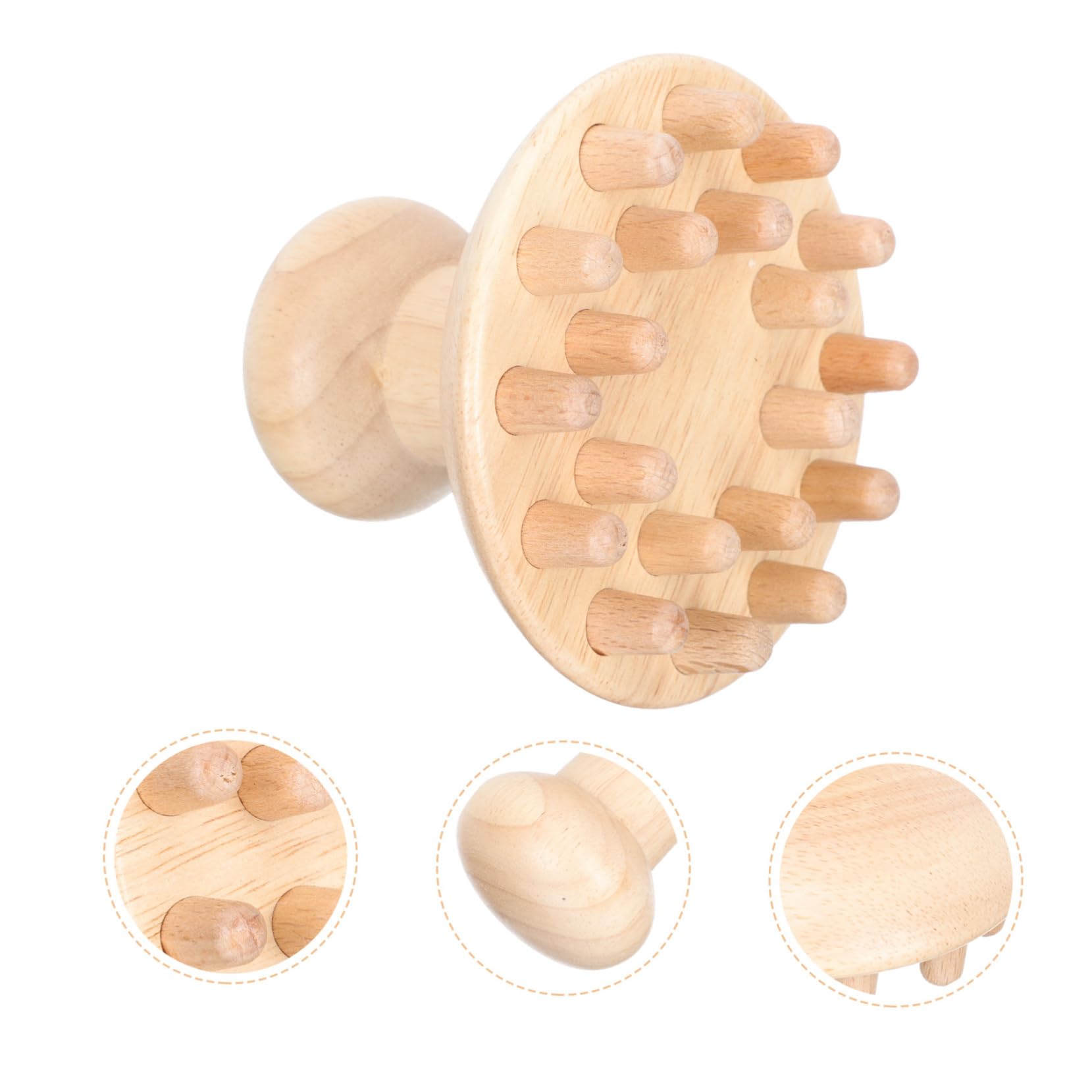 Healvian 2pezzi Pettine Massaggiatore Per Capelluto Legno Di Faggio Ergonomico Strumento Di Rilassamento Per Testa e Massaggiatore Acupoint Unico Design Elegante e Confortevole