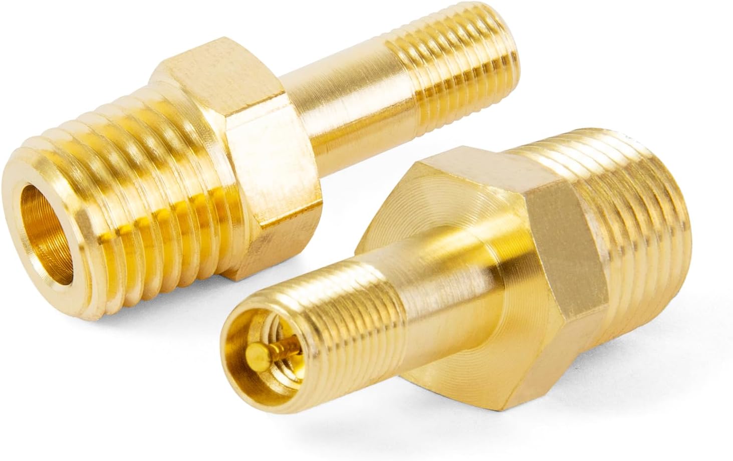 ChillWaves Brass Tank Valve, Standard Valve Core 1/4" NPT Anti-Corrosion Schrader Valve with Sealing Caps for Air Compressor Tanks(4-PACK)