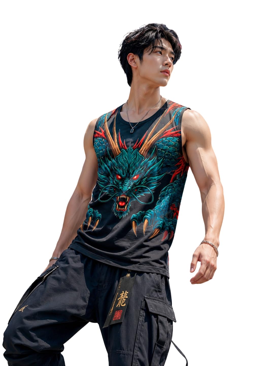 blacksmith Dragon Born Printed Sleeeveless Sando Tank top Gym & Street wear for Men-picture-27