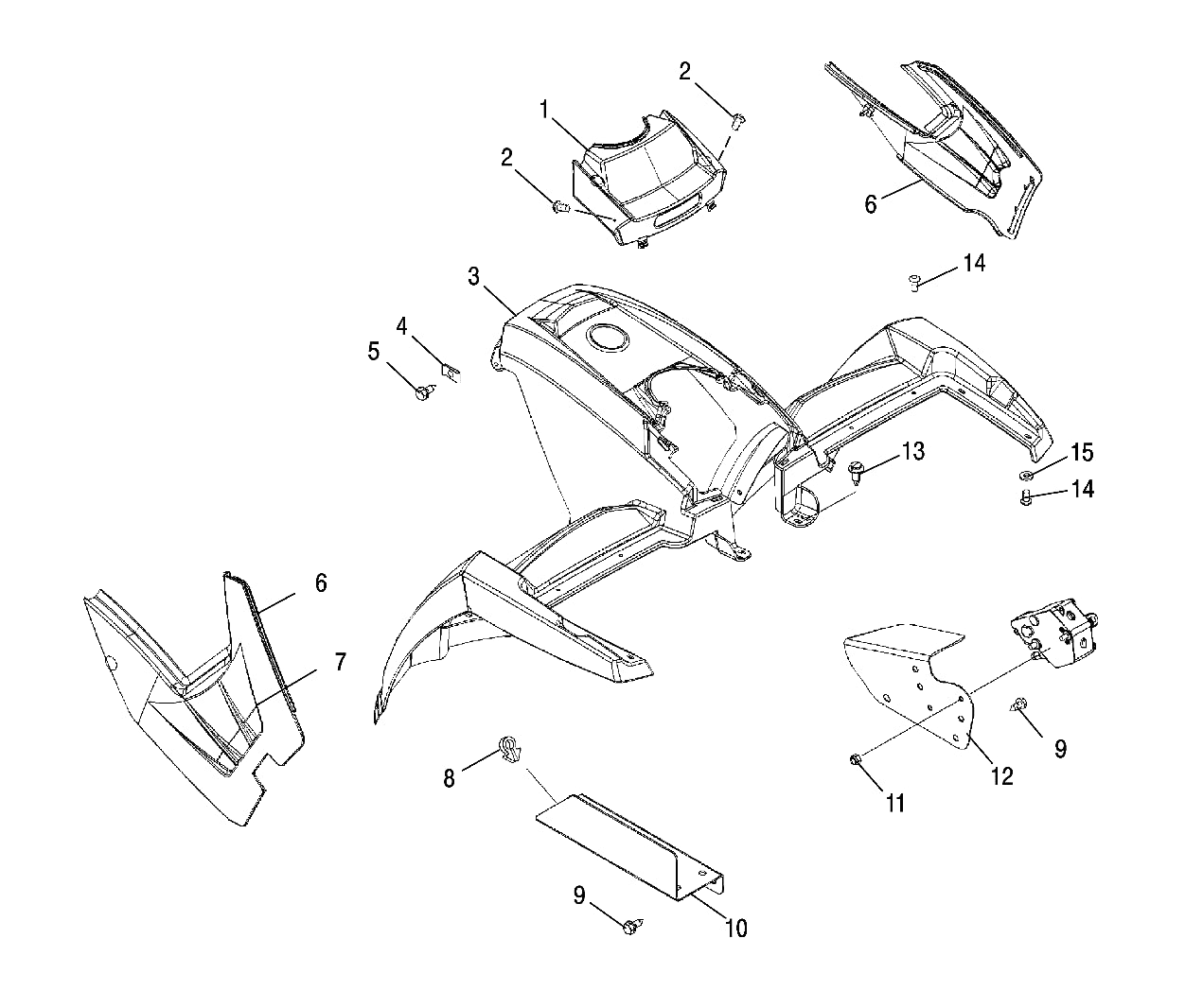 Polaris OEM Side Panel Assembly 2005 Sportsman 400 500 600 700 5435353-177