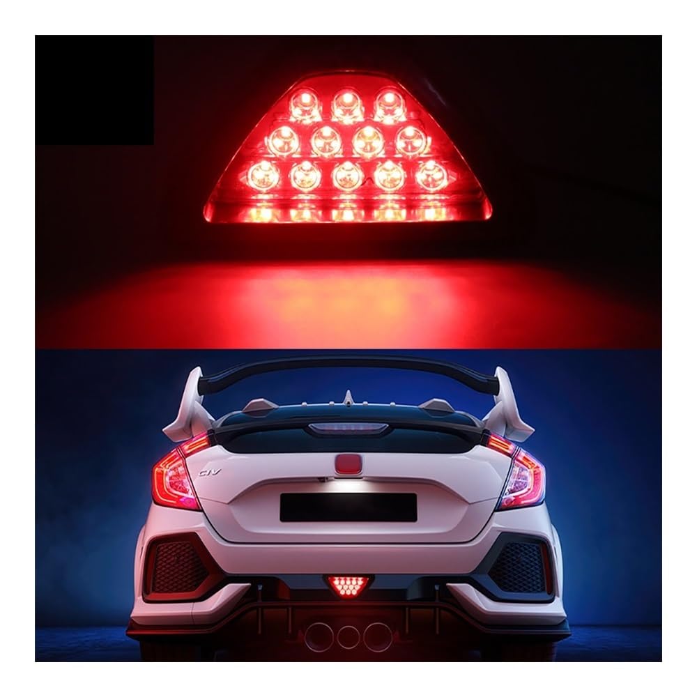 Moto Feu arrière Feu Antibrouillard Arrière LED Triangulaire Universel pour Moto, Feu Stroboscopique D'avertissement F1