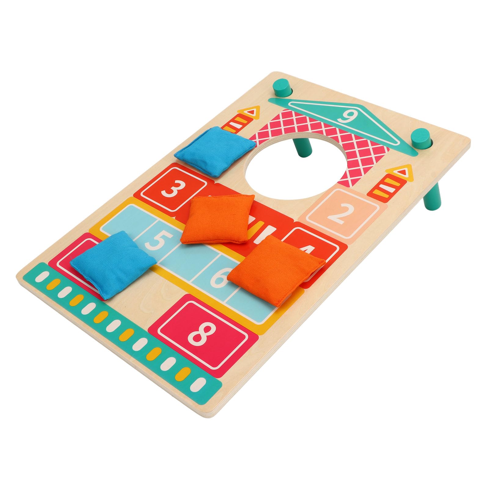 DAUB Cornhole Set, Synthetic Wood Finely Polished Burr Corn Hole Games Gridded Multiple Ways to Play Exercise Hand Eye Coordination Bean Bags Toss Game for Parties, Holiday