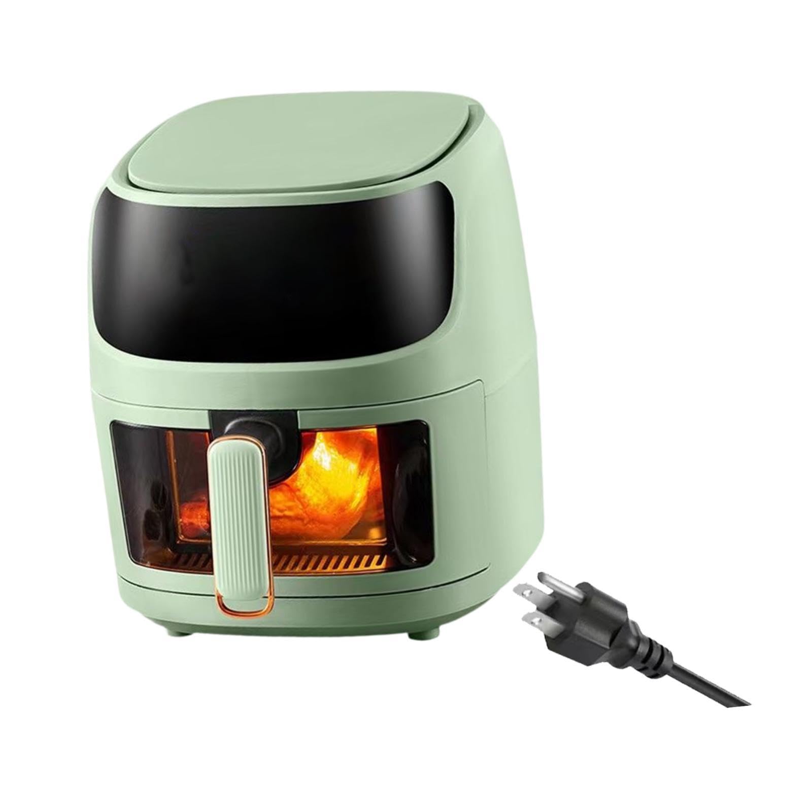 Large Air Fryer 5L Large Capacity Air Fryer Basket for | Large Air Fryer 5L Capacity Basket for Reheats Broils Roasts green Metal-image-7