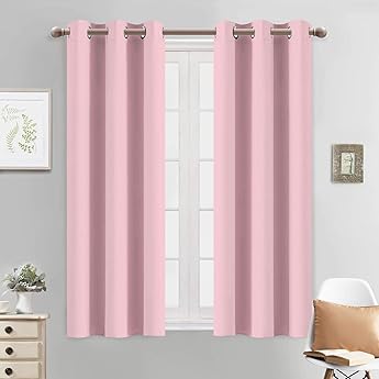 Yakamok Room Darkening Thermal Insulated with Grommet Blackout Curtains for Bedroom, 38Wx45L inch, Turquoise, 2 Panels