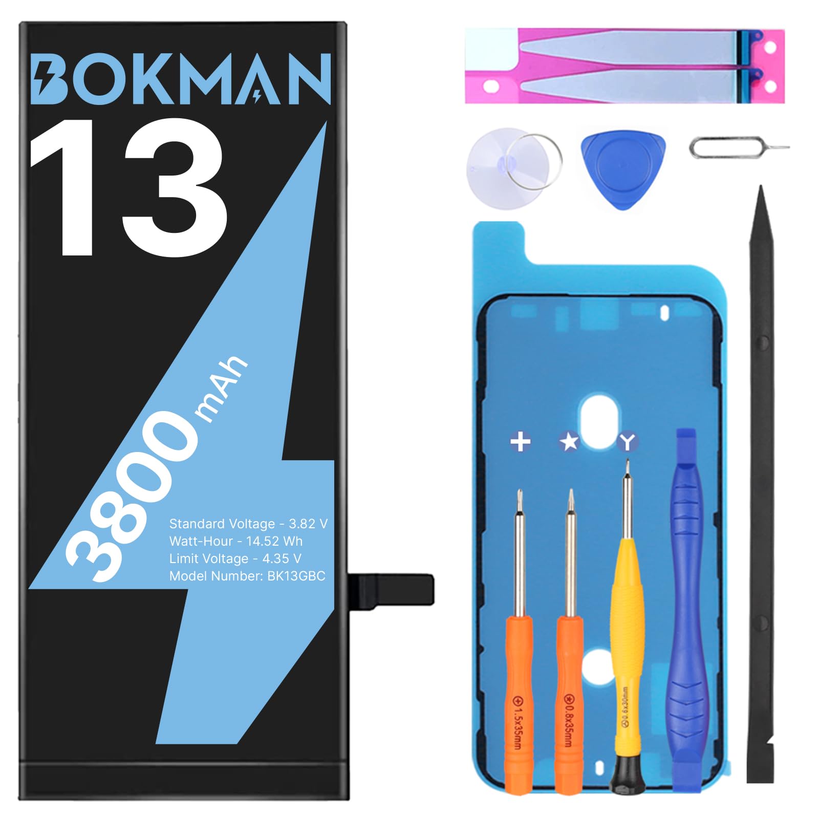 Amazon.co.jp: bokman for iPhone 13 バッテリー 3800mAh 大容量 互換