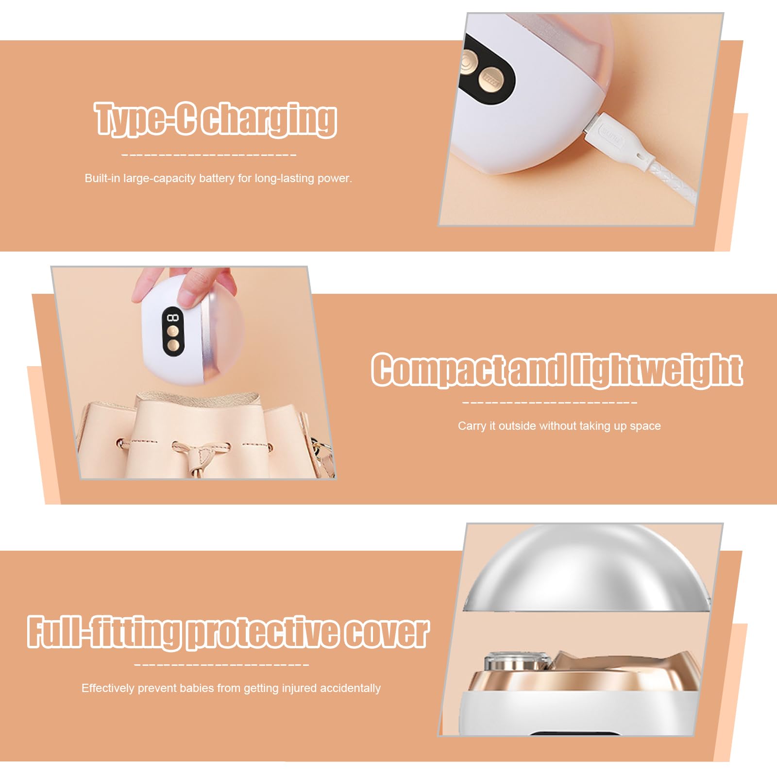 Tagliaunghie elettrico 3 in 1 con luce a LED e ricarica USB, silenzioso, per bambini, anziani e adulti, taglio preciso e lima, bianco