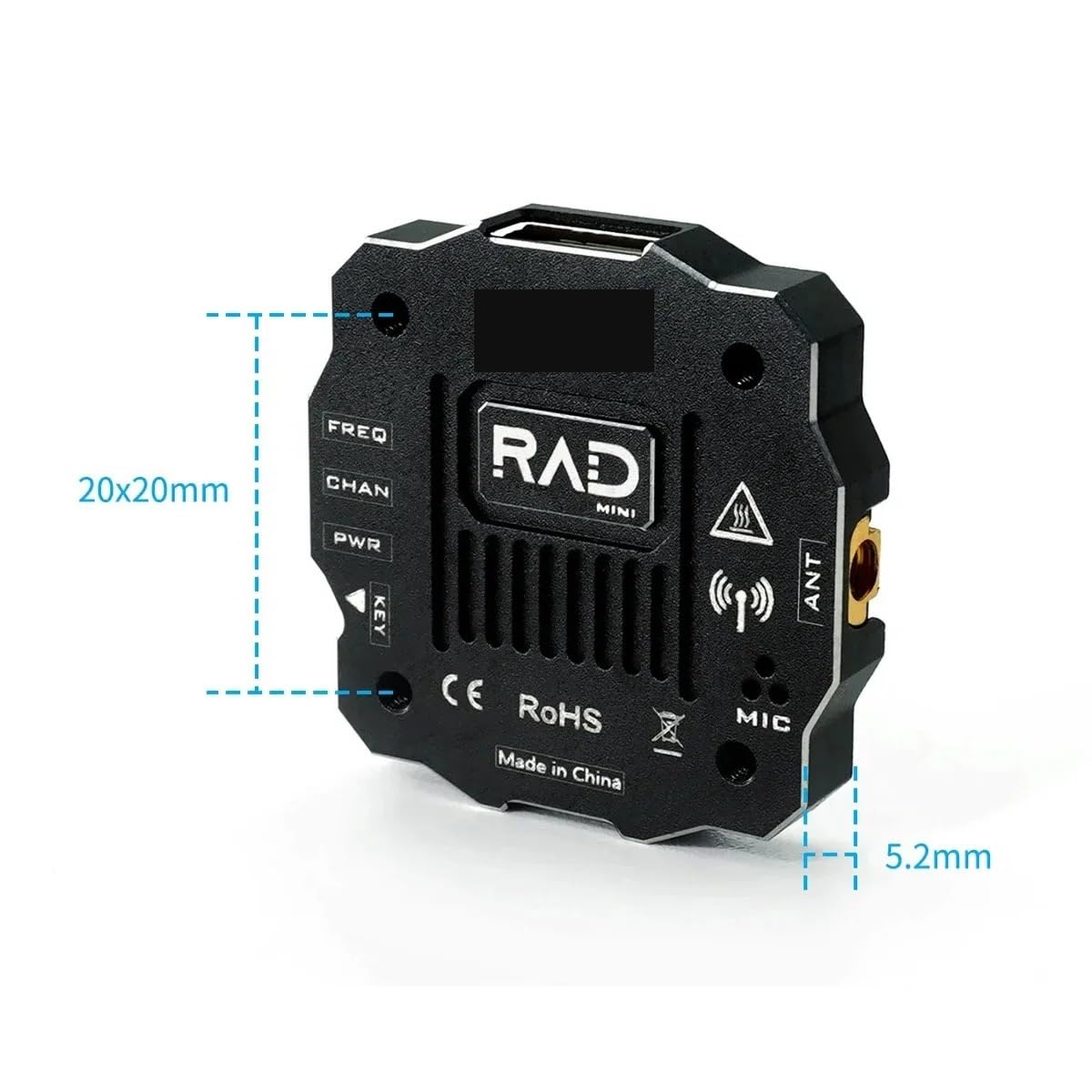 per GEPRC Rad Mini 1W 5.8G VTX, trasmettitore Video FPV da 1000 MW, 2-6S 20x20mm per Parti di aggiornamento Drone RC