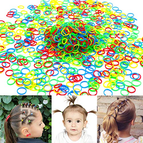 Rubber Bands for Hair,Small Rubber Bands,Colorful Hair Rubber Bands for Kids,Girls,Soft Hair Braiding,Wedding Hairstyle,Small Dreadlocks and More (Multicolor,1000 Pcs )
