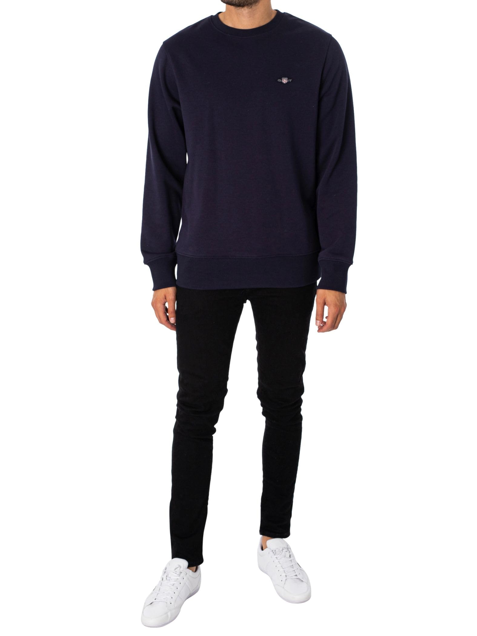 GANT Herren Reg Shield C-neck Sweat LOGO RUNDHALSPULLOVER