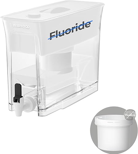 Miniatura 15 de Waterdrop Dispensador de filtro de agua grande, reduce más del 90% de fluoruro, cloro y más, 150 galones de larga vida, 35 tazas, sin BPA, negro