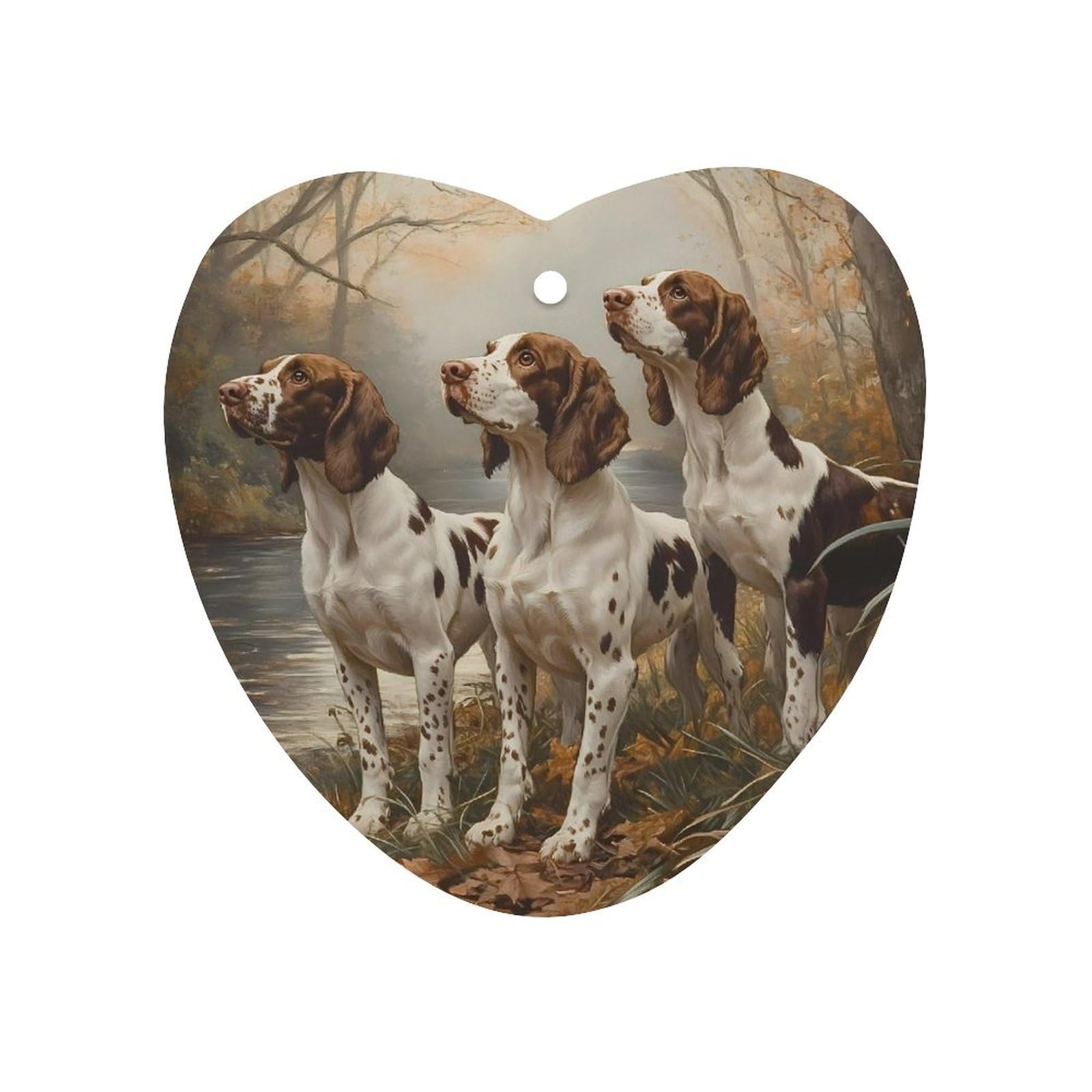 Three English Foxhounds Car Air Freshener Hanging Aromatherapy Tablets for Car Accessories Love form