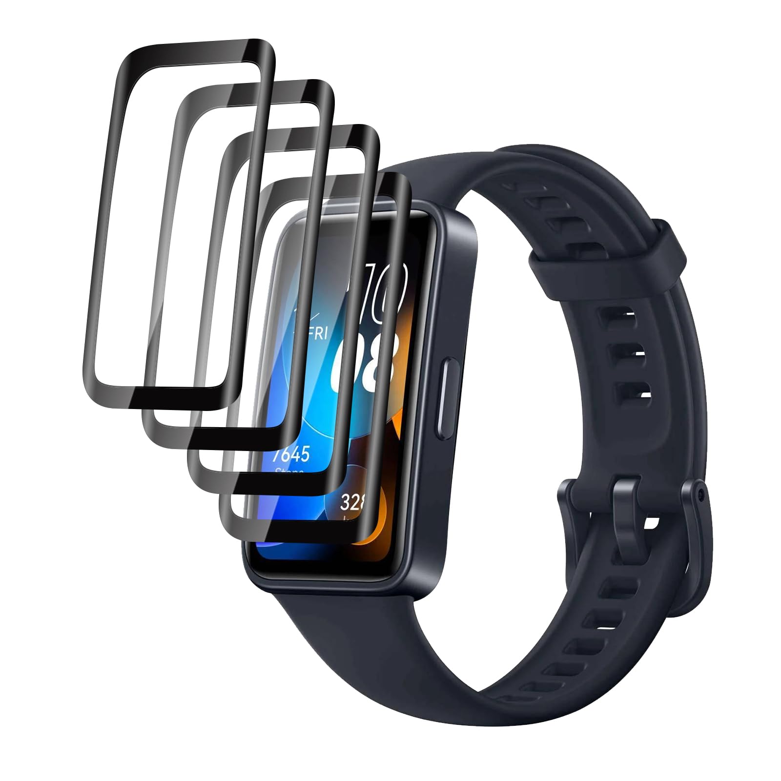 4 sztuki folii ochronnych do HUAWEI Band 10 / HUAWEI Band 9, pełne pokrycie, cienka folia kompozytowa HD, bez szkła, swobodne zginanie, kompatybilna z HUAWEI Band 8