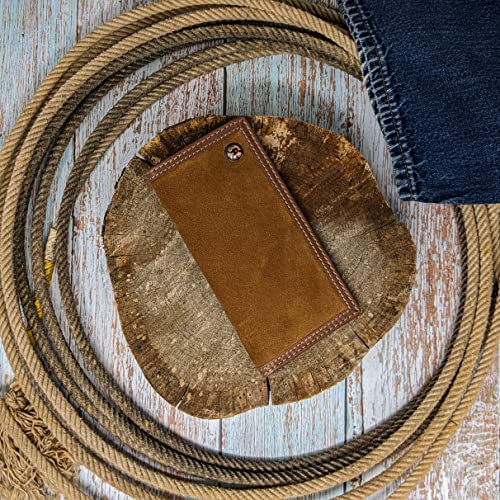 HOOEY Leather Men’s Western Rodeo Wallet (Roughout - Brown)3