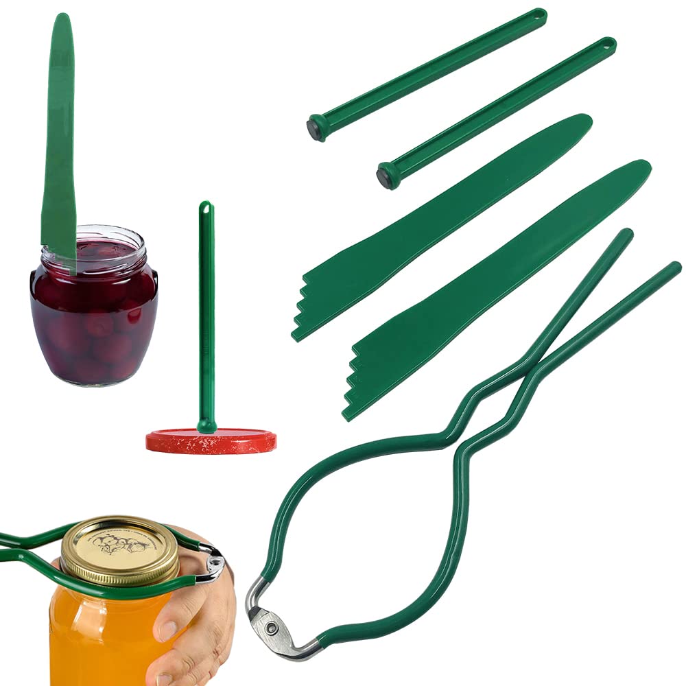 DLAND5 Pcs Set Canning Tools and Supplies, One Canning Jar Wrench, Two Pcs of Magnetic Lid Lifters and Canning Bubble Popper, Functional and Durable Canning Equipment for Canning Fit for Beginner.