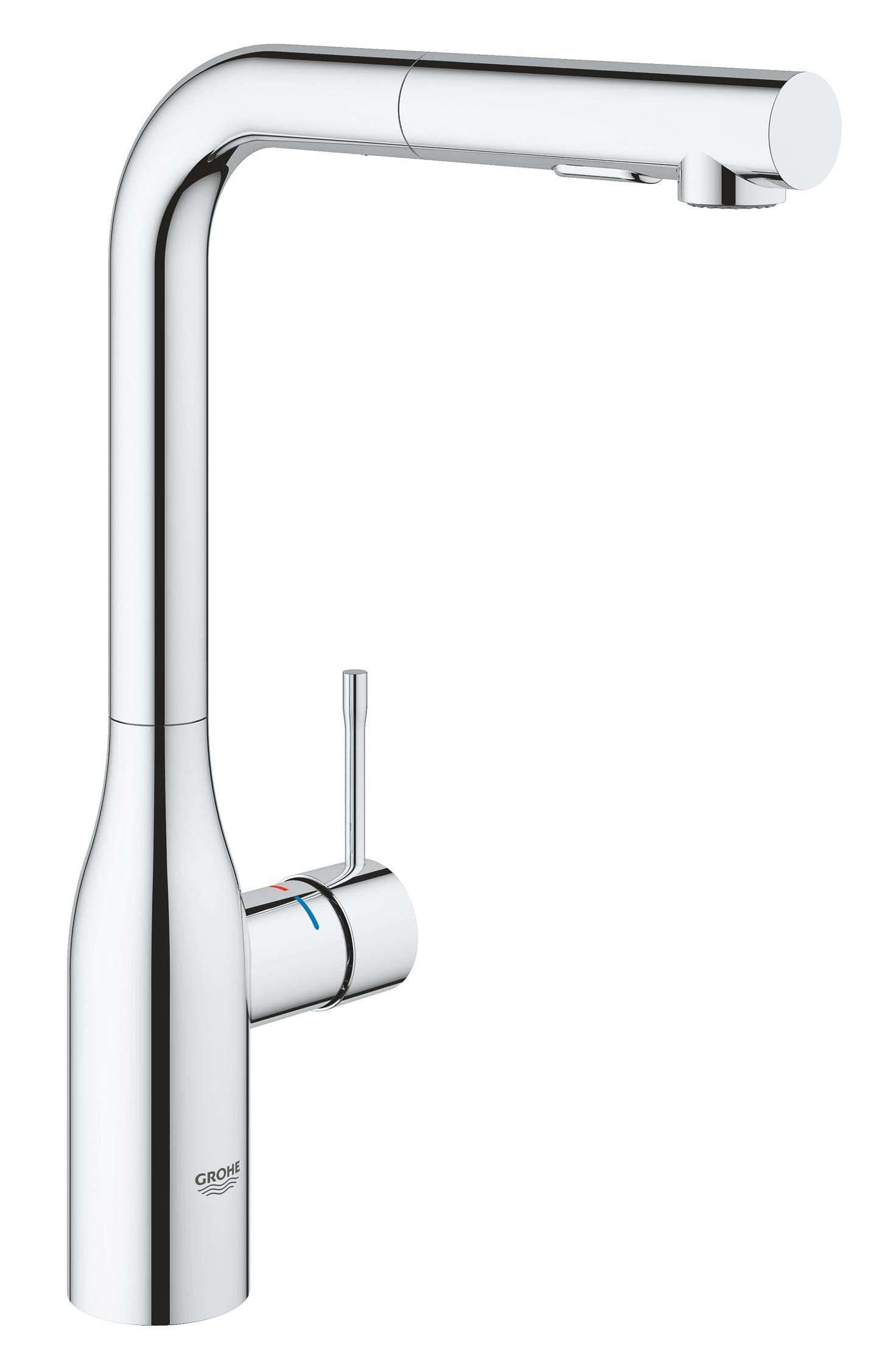 GROHE Essence Monomando de fregadero 1/2", Teleducha extraíble con 2 chorros, Cromo, 30270000
