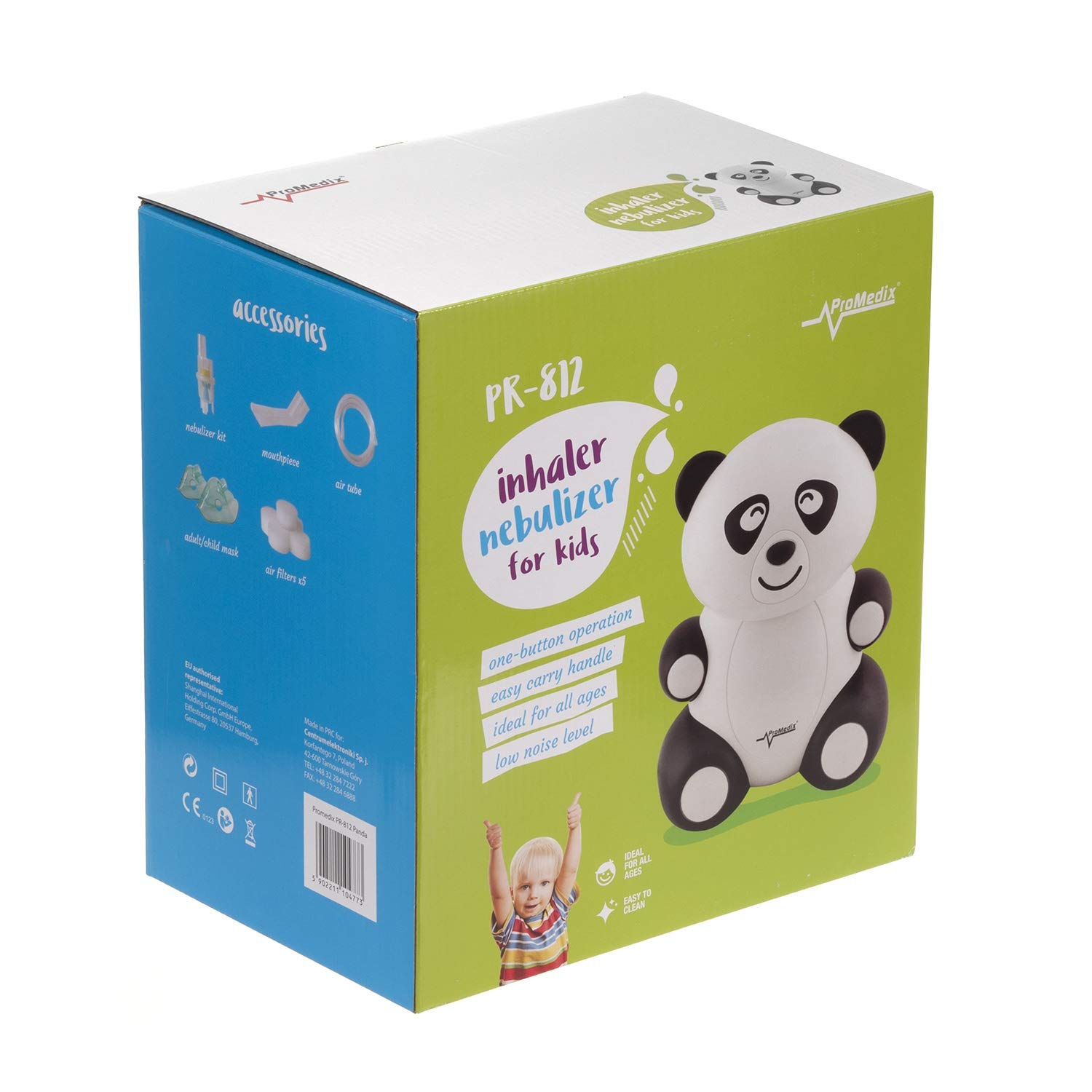 PR-812 - Nebulizador compresor de aire, Panda sonriente para niños