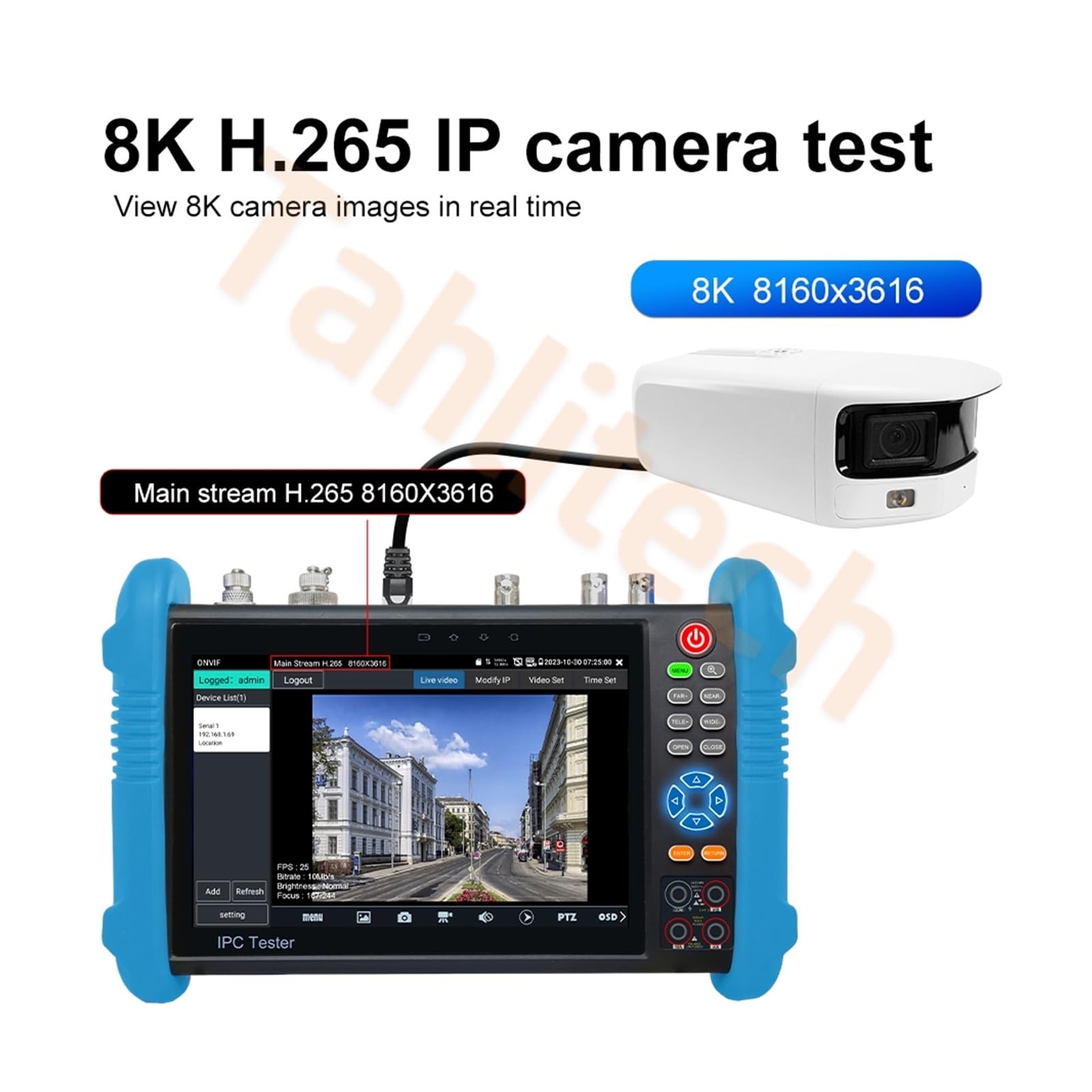 Testeur de vidéosurveillance, Testeur De Vidéosurveillance IPC-9800ADH 8K IPC8MP AHD CVI TVI, Caméra, Câble UTP, PoE IP, Entrée HDMI VGA, Sortie Puissance, CCTV IPC