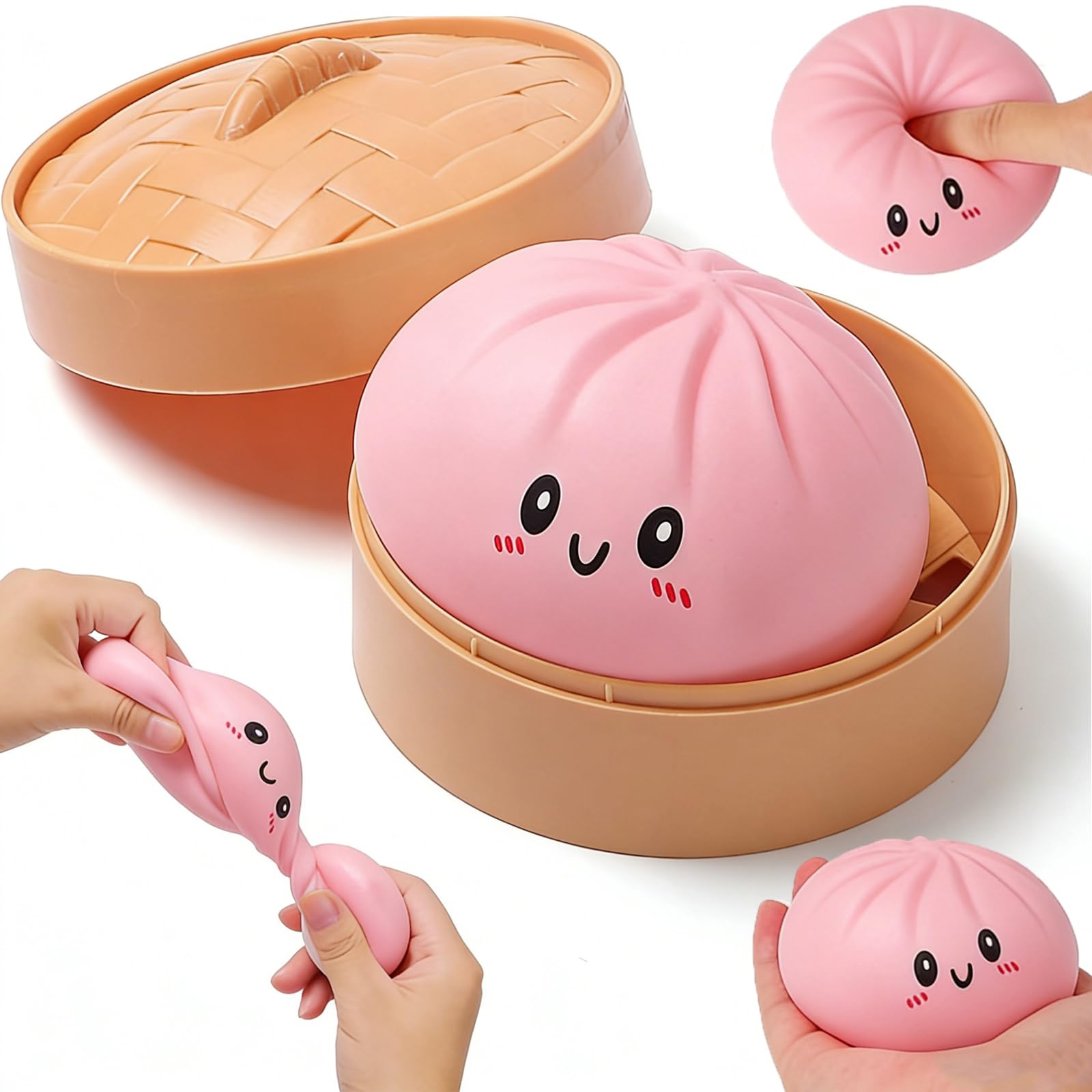 Giant Dumpling Squishy, Dumpling Squishys Stress Ball, Dumplings Squishy Fidget with Box, Soft Squeeze Doug for Adults, Relieve Stress