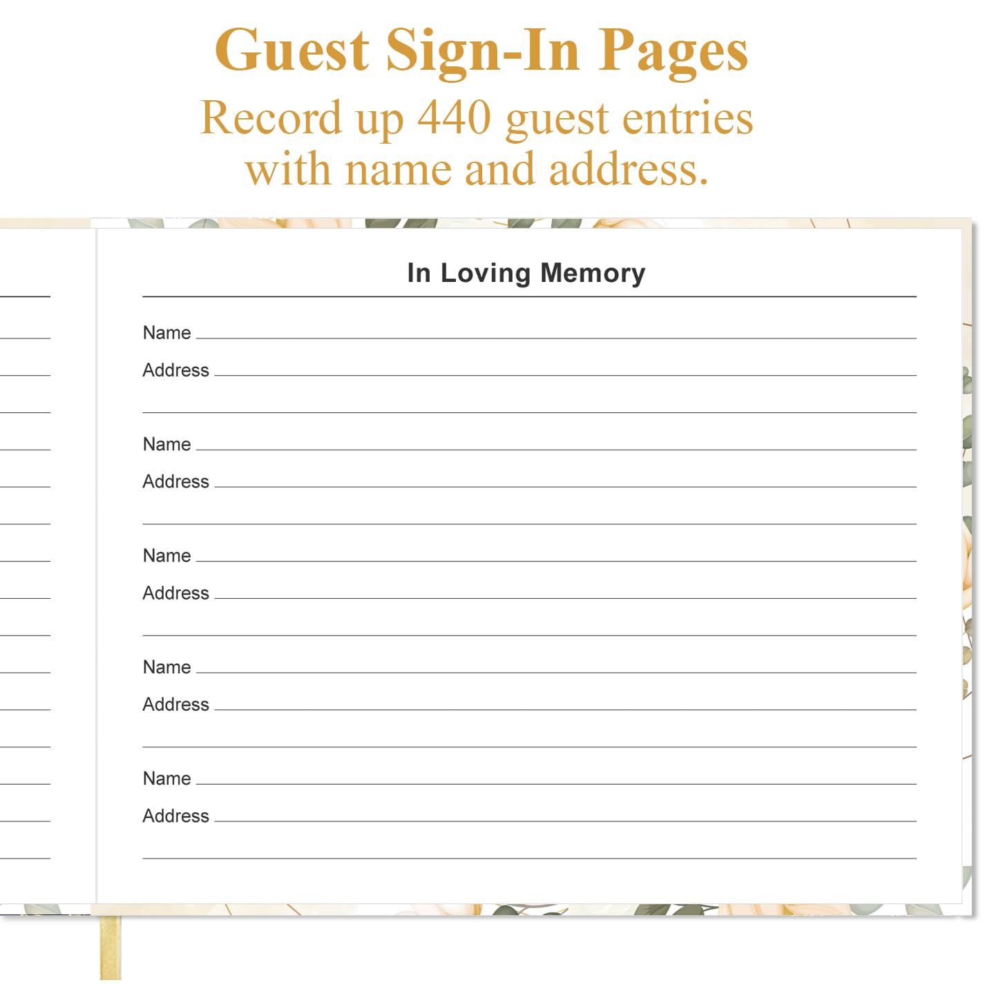 amazon-com-funeral-guest-book-guestbook-for-memorial-funeral-services-guest-sign-in-book-guestbook-planner-440-guests-entries-with-name-address-memory-book-for-funeral-guest-registry-9-x for Free Printable Funeral Guest Book Pages Amazon.com: Funeral Guest Book - GuestBook for Memorial & Funeral Services, Guest Sign-in Book & Guestbook Planner, 440 Guests Entries with Name & Address, Memory Book for Funeral Guest Registry, 9
