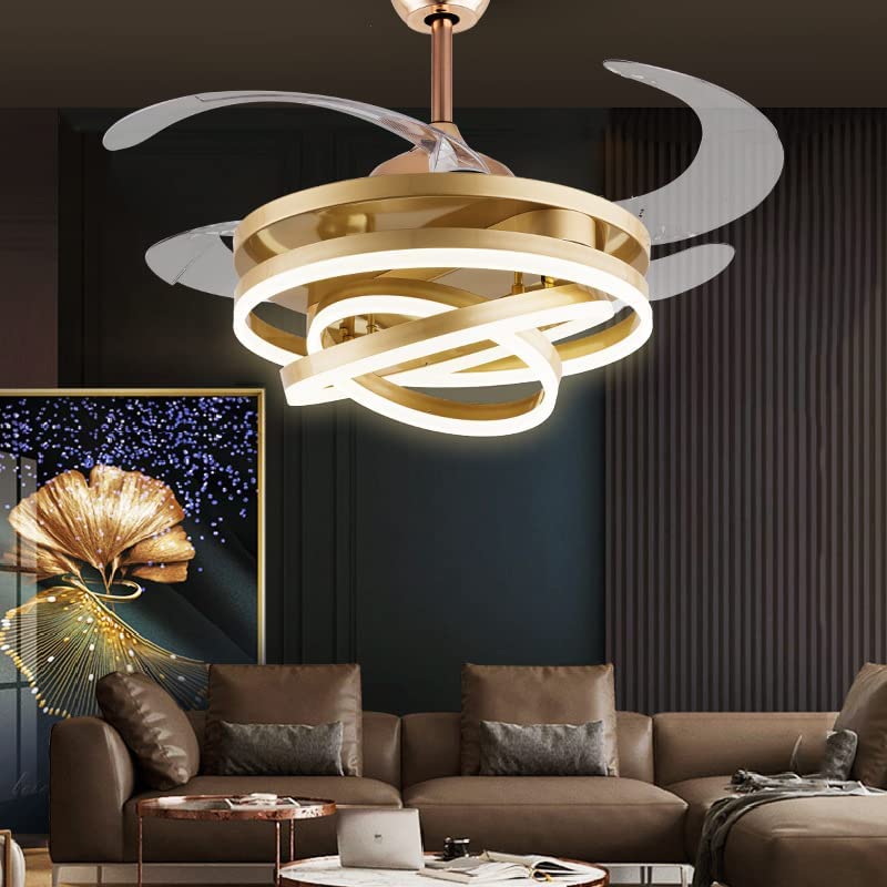 CITRA Invisible Golden Rings Ceiling Fan Chandelier with Remote Control Retractable ABS Blades - Warm White (B0C6H8HPS1) Amazon Price History, Amazon Price Tracker
