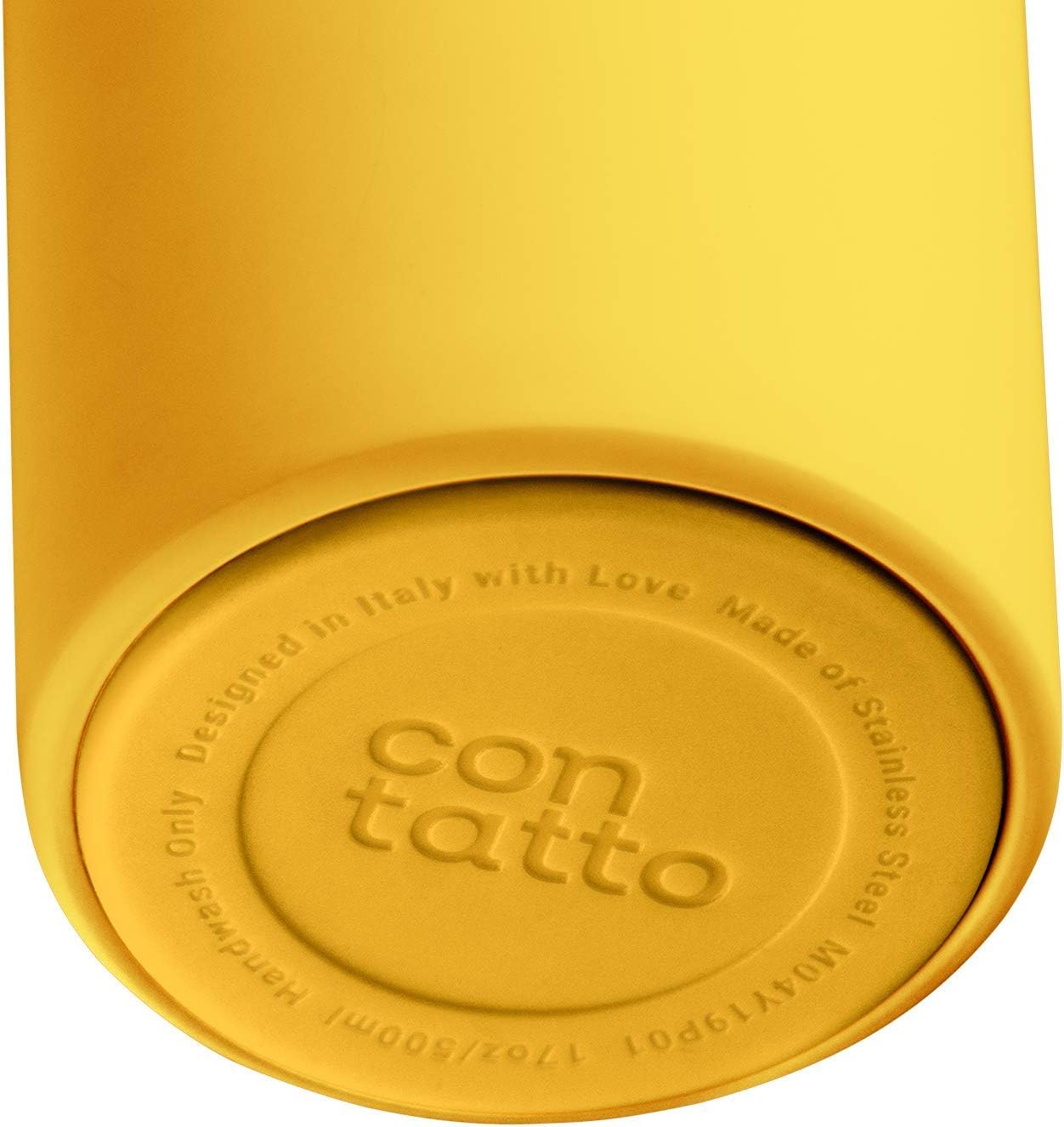 con-tatto Bottle Bottiglia termica in Acciaio e Rame 500ml - Borraccia Termica - Bevande fredde per 25 ore e calde per 15 ore - Fascia e Tappo Sport Lid inclusi! (Amalfi Lemon)