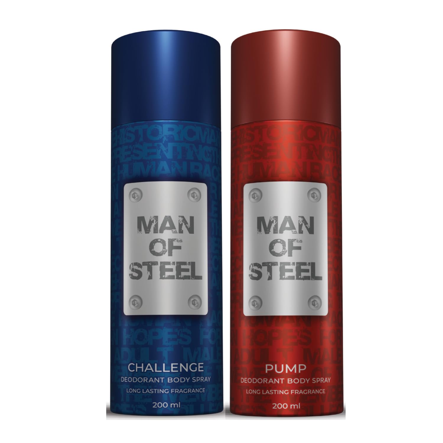 DENVER Man Of Steel Challenge & Pump Deodorant Body Spray - 200ML Each (Pack of 2)-image-28