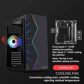 ATX Mid Tower PC Gaming Case, Removable Dust Filter, Fully Clear Acrylic Side Panel, RGB Front Panel, Preinstalled 120mm Fan, Pink