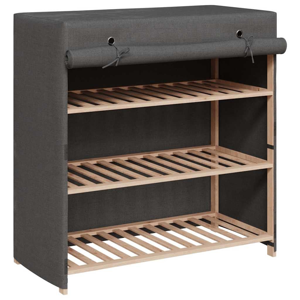 Vidaxl Shoe Cabinet With Cover Grey Fabric Footwear Storage Rack Organiser