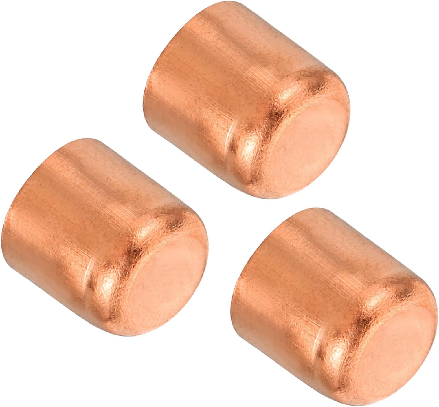 RAONISO 3/8 Inch ID Copper Pipe End Cap, 3 Pack Copper Fitting Cap Sweat Plug Solder Connection for Plumbing HVAC Air Conditioner