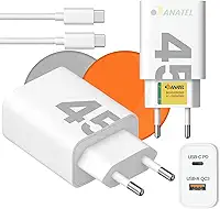 Carregador 45w Super Turbo Ultra Rápido Compatível Com Samsung Motorola Xiaomi Redmi Iphone 15 16 Ipad Notebook Tablet Tipo C