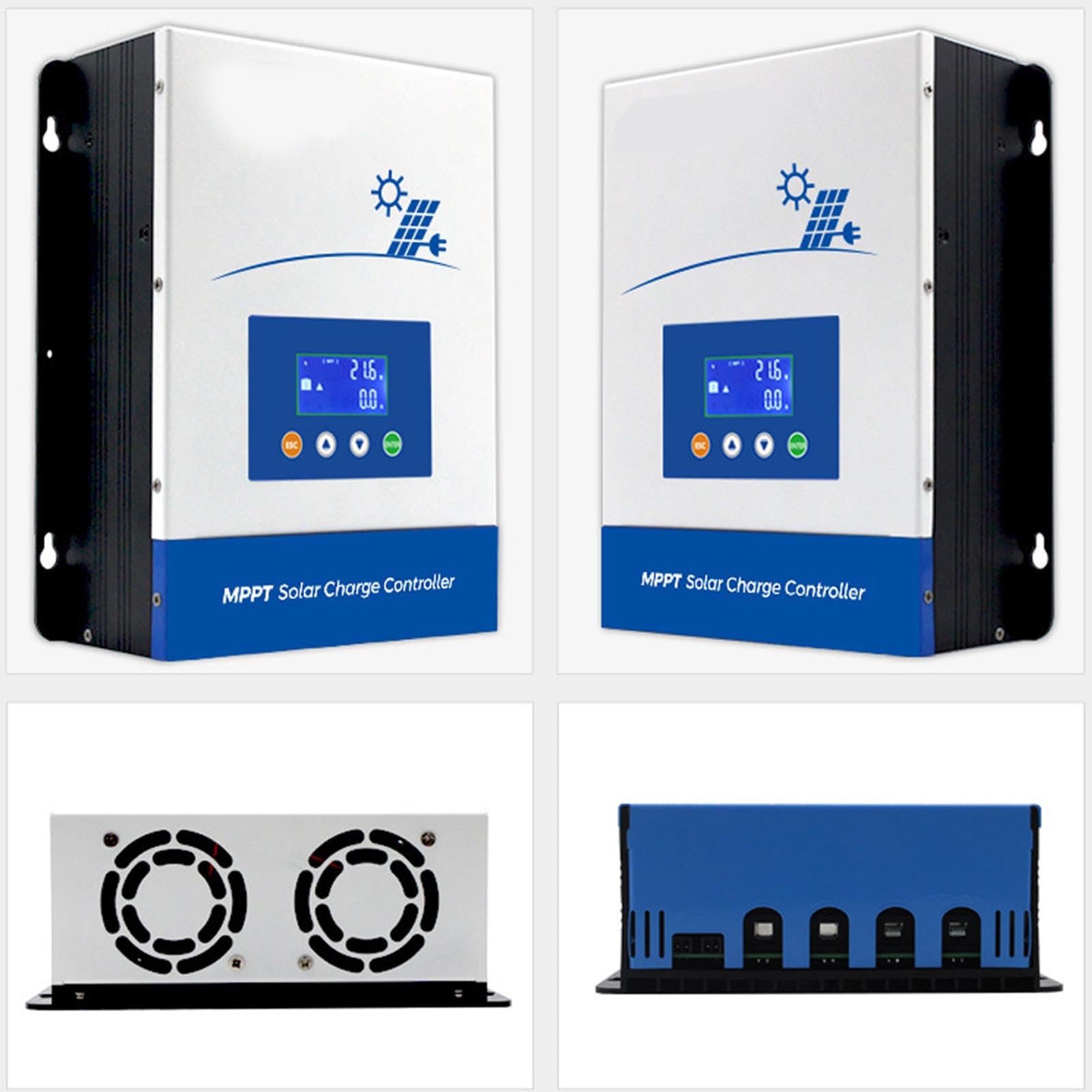 Dioche Controlador Solar 80A - Identificación Automática del Voltaje de la Batería de 12V/24V/36V/48V - Pantalla LCD Clara - Regulador Solar Eficiente para Sistemas Solares Domésticos, Vehículos